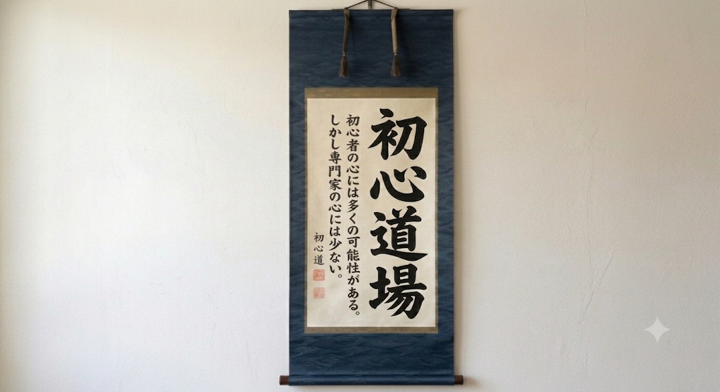 Japanese hanging scroll inscribed for the Beginner's Mind Dōjō